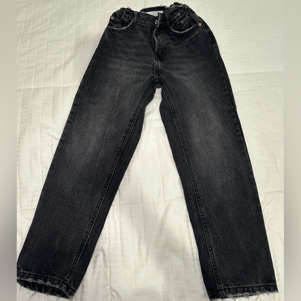 Zara Kids Black Mom Fit Jeans